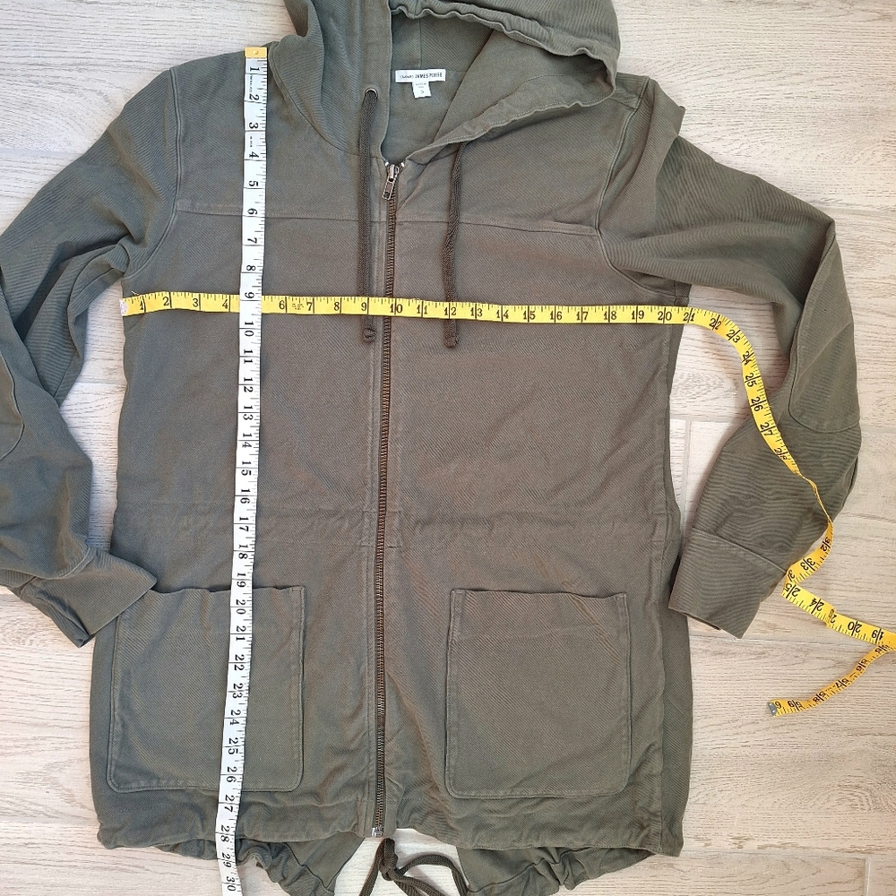 James Perse utility anorak parka full zip olive green cotton twill Size 3 Large - Picture 4 of 7